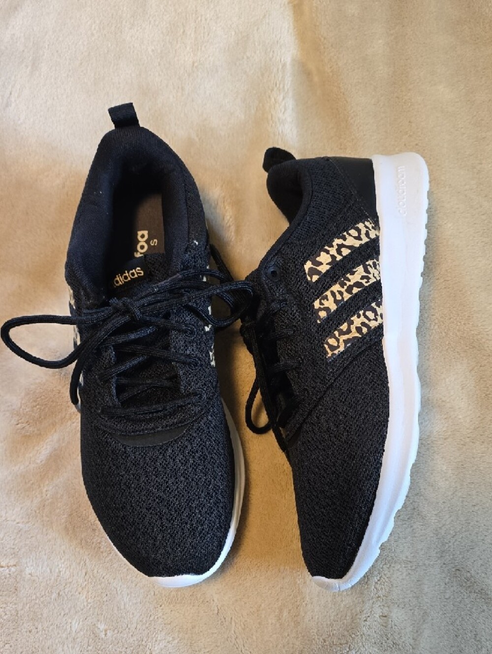 adidas Black Athletic Sneakers with Leopard Accent - Picture 2 of 4